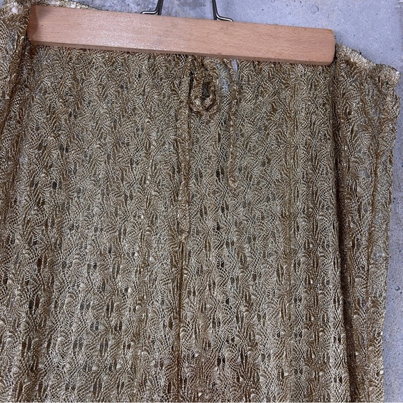 Elif for Jordan Taylor gold sheer nylon knit elastic waist cover up pants xl - Picture 4 of 7